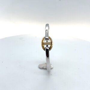 Judith Ripka sterling silver nd 18kt gold hoop earrings